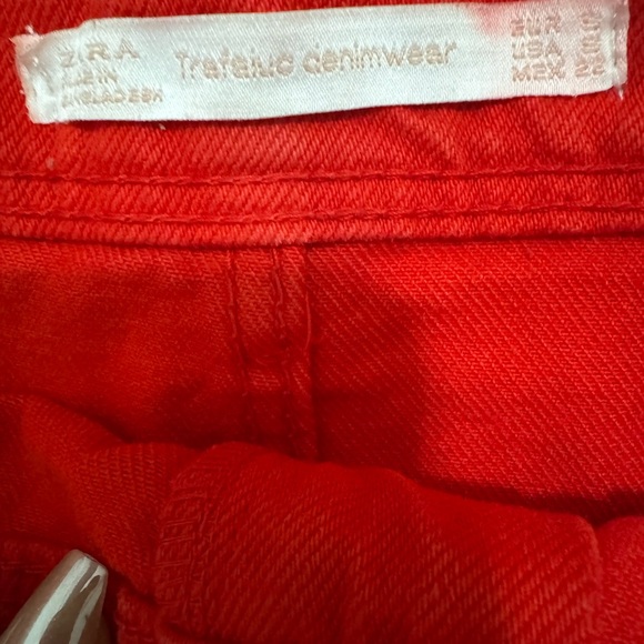 Zara Distressed Red Mini Skirt - Picture 5 of 5